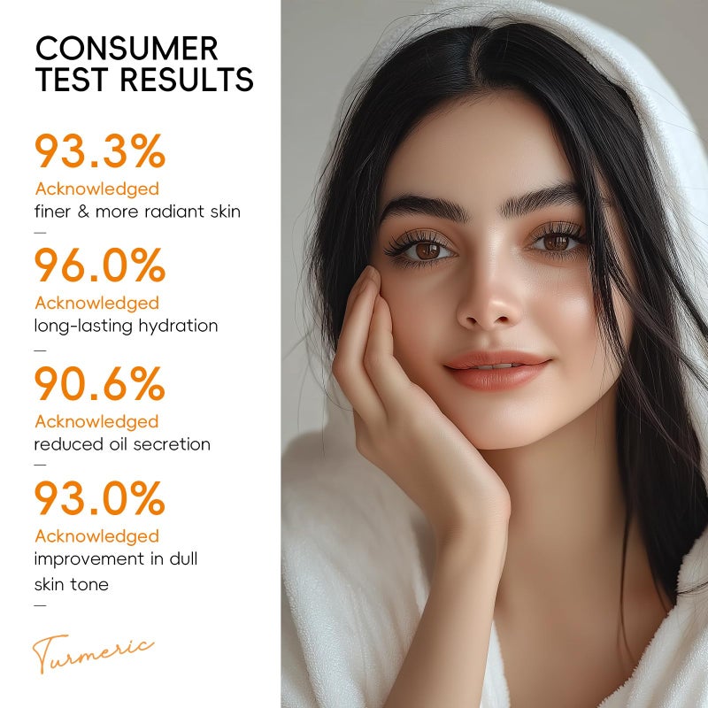 QUIYUM مجموعة العناية بالبشرة QUIYUM، مجموعة العناية بالبشرة بفيتامين C والكركم 5 قطع - مجموعة روتين العناية بالبشرة للوجه للنساء، مزيل البقع الداكنة للوجه، تقليل حب الشباب، توحيد اللون، إشراقة، هدية عيد الحب أو عيد الميلاد - Image 3