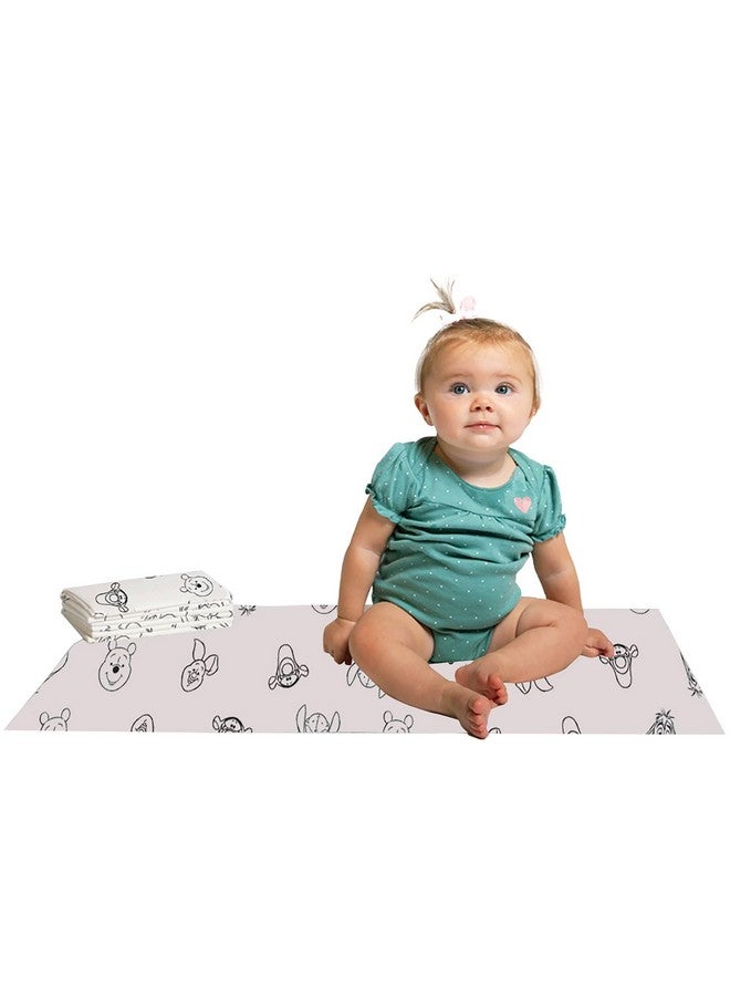 J.L. Childress Disney Baby by J.L. Childress Disposable Changing Pads for Baby - Diaper Changing Table Covers, Travel Essentials for Babies, Absorbent Liner Pads, Leak-Resistant, 26"x18" - Winnie The Pooh, 24 Count - Image 1