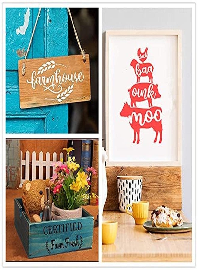 Devasya Crafts 10 Pieces Farm Reusable Stencils Farmhouse Stencils Farm Theme for Painting, Furniture, Wood Signs, Crafts, Wall,2 Sizes and 10 Patterns - Image 4