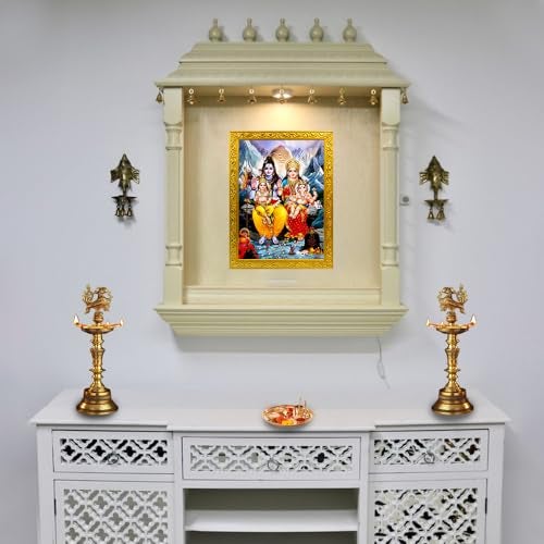 Frame Cart Lord Shiv Parivar Photo Frame for Home and Office Decor | Divine Hindu Deity Wall Art for Living Room, Bedroom, or Office Wall Decorations (Design 02, 6x8 Inches) - Image 3