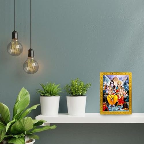 Frame Cart Lord Shiv Parivar Photo Frame for Home and Office Decor | Divine Hindu Deity Wall Art for Living Room, Bedroom, or Office Wall Decorations (Design 02, 6x8 Inches) - Image 4