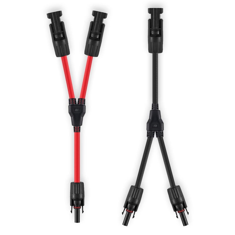 SOYAN Solar Connectors Y Branch Parallel Adapter 10AWG Cable for Solar Panel (Red & Black) - Image 1