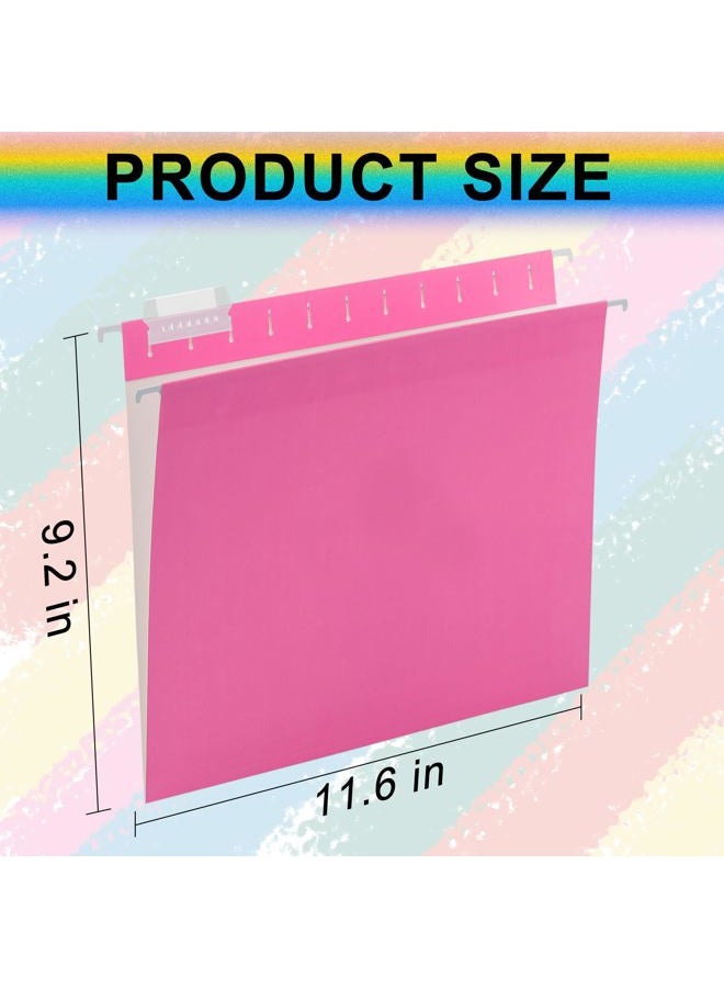 pmybupo 6 Pack Pink Hanging File Folders with Pocket,Letter Size Decorative File Folder Cute Pretty Hanging Folder for Office Home School with 1/5-Cut Adjustable Tabs - Image 2