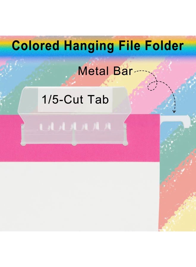 pmybupo 6 Pack Pink Hanging File Folders with Pocket,Letter Size Decorative File Folder Cute Pretty Hanging Folder for Office Home School with 1/5-Cut Adjustable Tabs - Image 3