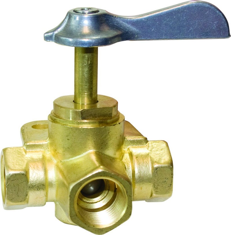 SeaSense NPT Female Three Way Valve, 3/8-Inch,Gold,Silver - Image 2