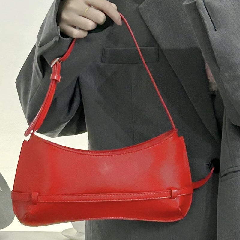 2024 Chic French Baguette Shoulder Bag Red Red - Image 3