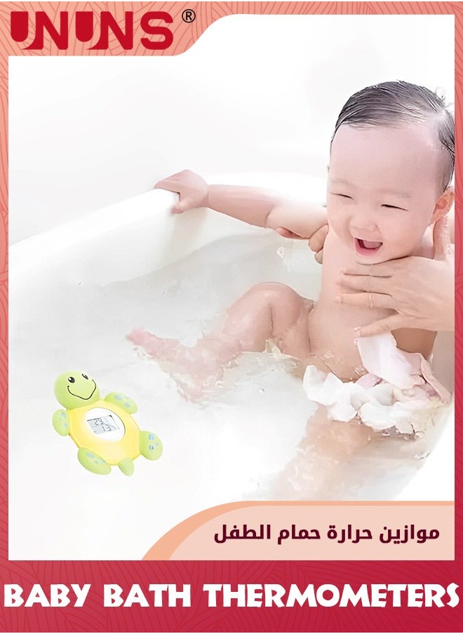 ميزان حرارة حمام الأطفال، ميزان حرارة على شكل سلحفاةCute لحمام الأطفال، ميزان حرارة لسلامة الحمام مع مفتاح استشعار تلقائي للماء، تحذير درجة حرارة LED، ذكي ودقيق