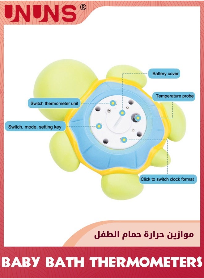 ميزان حرارة حمام الأطفال، ميزان حرارة على شكل سلحفاةCute لحمام الأطفال، ميزان حرارة لسلامة الحمام مع مفتاح استشعار تلقائي للماء، تحذير درجة حرارة LED، ذكي ودقيق