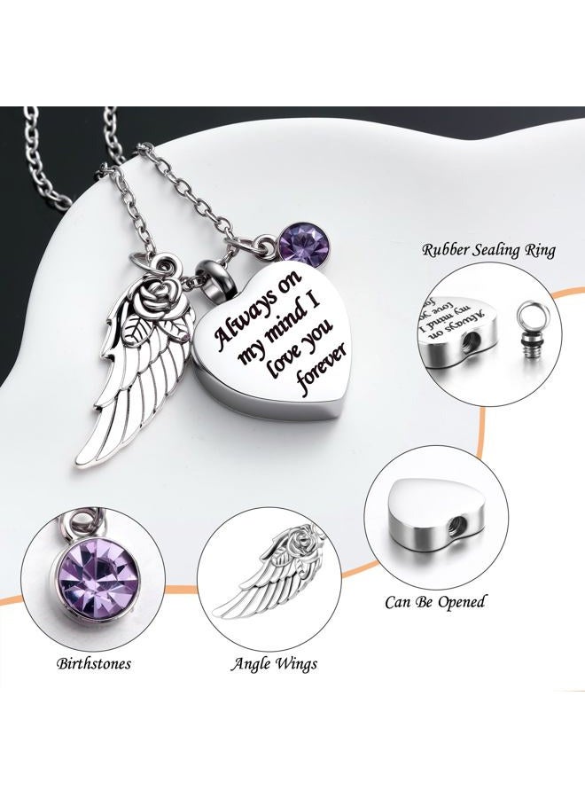 Fumete 5 Pcs Urn Necklace for Ashes Cremation Keepsake Necklace for Ashes of Loved Heart Cross Cubic Stainless Steel Memorial Locket Urn Keepsake Jewelry for Women Men, 5 Styles, 4.72 inches - Image 4