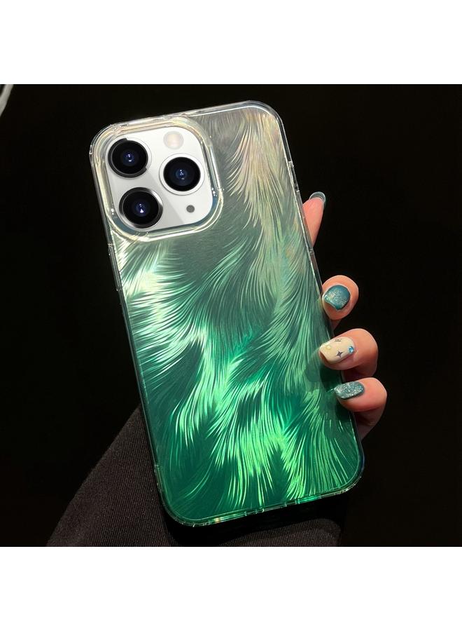 Green Tiger For iPhone 11 Pro Max Foxtail Bronzing Laser Gradient Phone Case(Green)