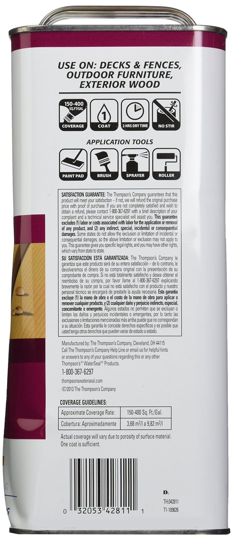 Thompson's THOMPSONS WATERSEAL TH.042811-16 Semi-Transparent Waterproofing Stain, Harvest Gold - Image 3
