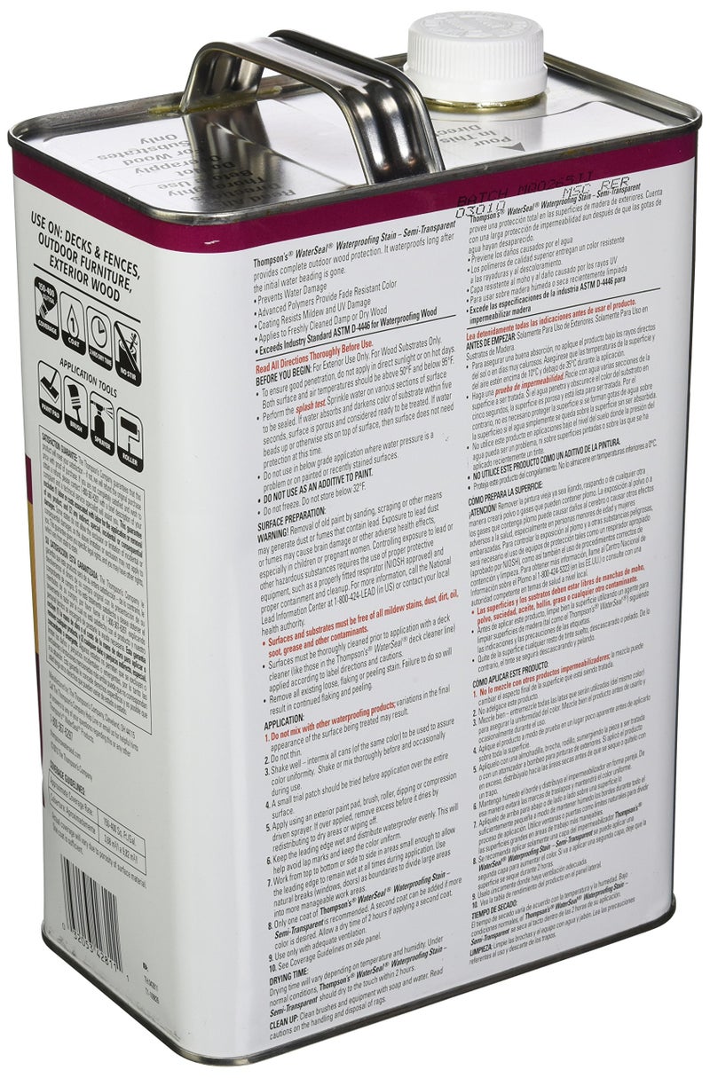 Thompson's THOMPSONS WATERSEAL TH.042811-16 Semi-Transparent Waterproofing Stain, Harvest Gold - Image 2