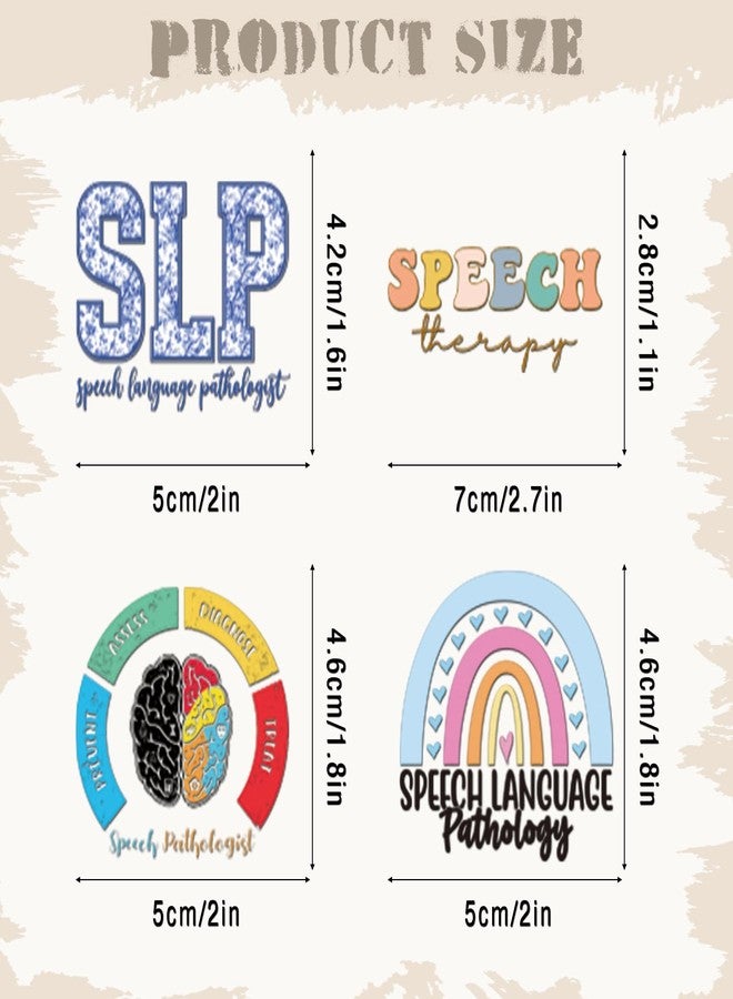 Eclazul SLP Speech Therapy Stickers - 100 Pcs Language Pathologist Gifts Bulk for Adults Women Students Cute Waterproof Aesthetic Heart Decals for Scrapbook Journal Book Planner Laptop Water Bottle - Image 2