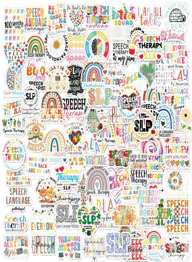 Eclazul SLP Speech Therapy Stickers - 100 Pcs Language Pathologist Gifts Bulk for Adults Women Students Cute Waterproof Aesthetic Heart Decals for Scrapbook Journal Book Planner Laptop Water Bottle - Image 1