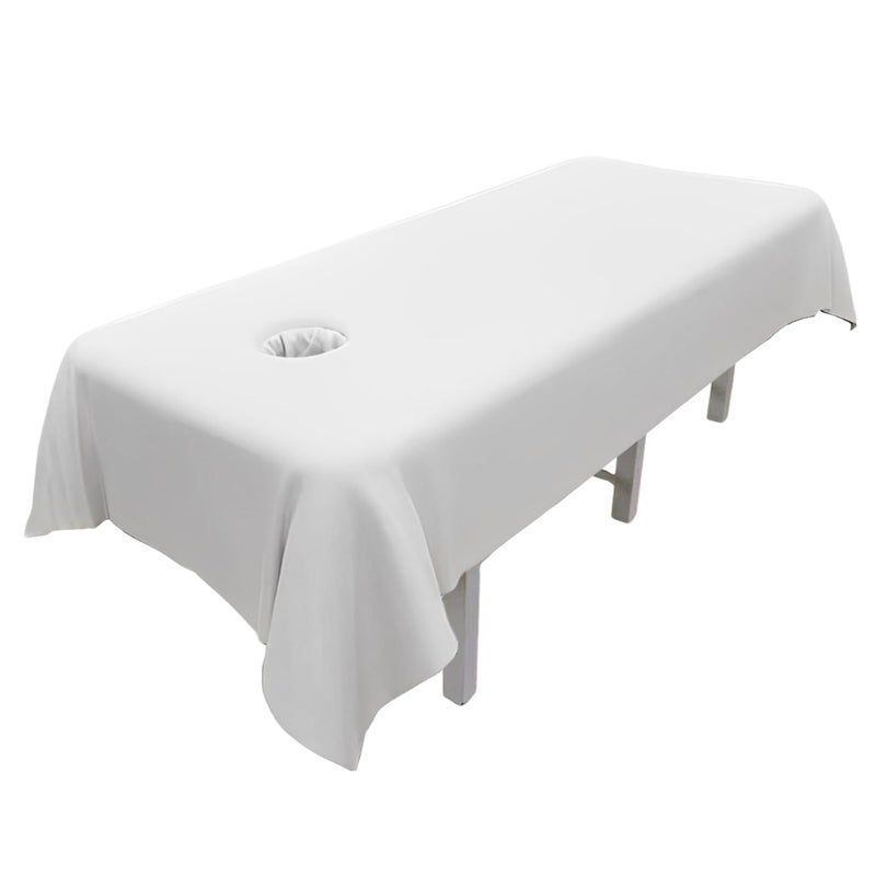 MWNAGO Massage Table SheetsMassage Table CoverMassage Linens Massage Fitted Sheet Massage Face Rest Cover with Hole Sutiable for BeautySpa 55 95 in White with Hole