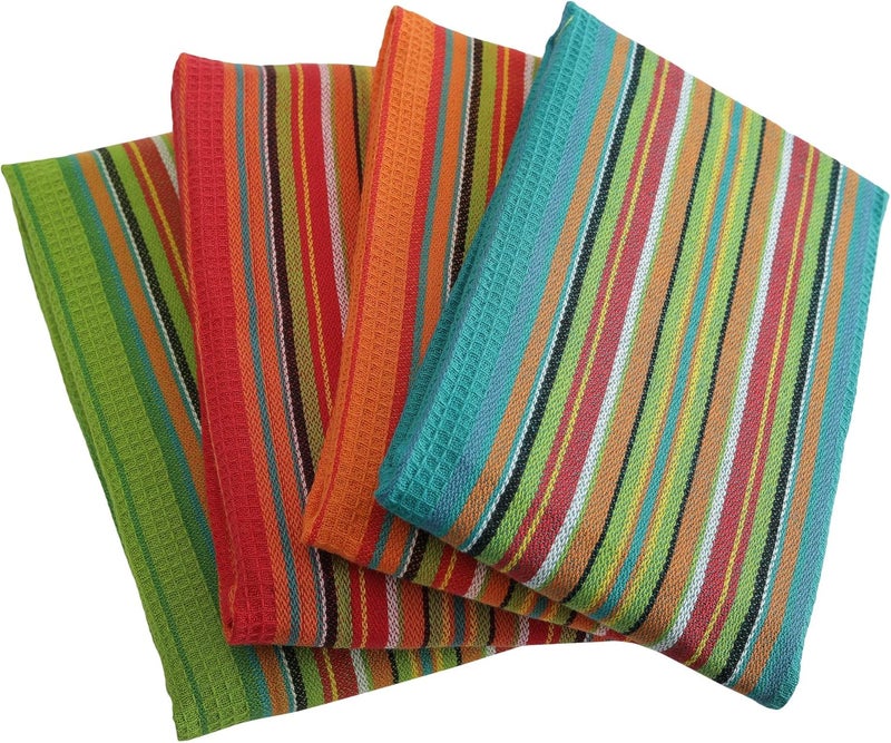 DG Collections 100% Cotton Salsa Kitchen Towels – 4 Pack, Super Absorbent Dish Towels, 16x28 Inch, Lint-Free, Durable Weave – Reusable Kitchen Cleaning Cloths for Home & Restaurants - Image 1