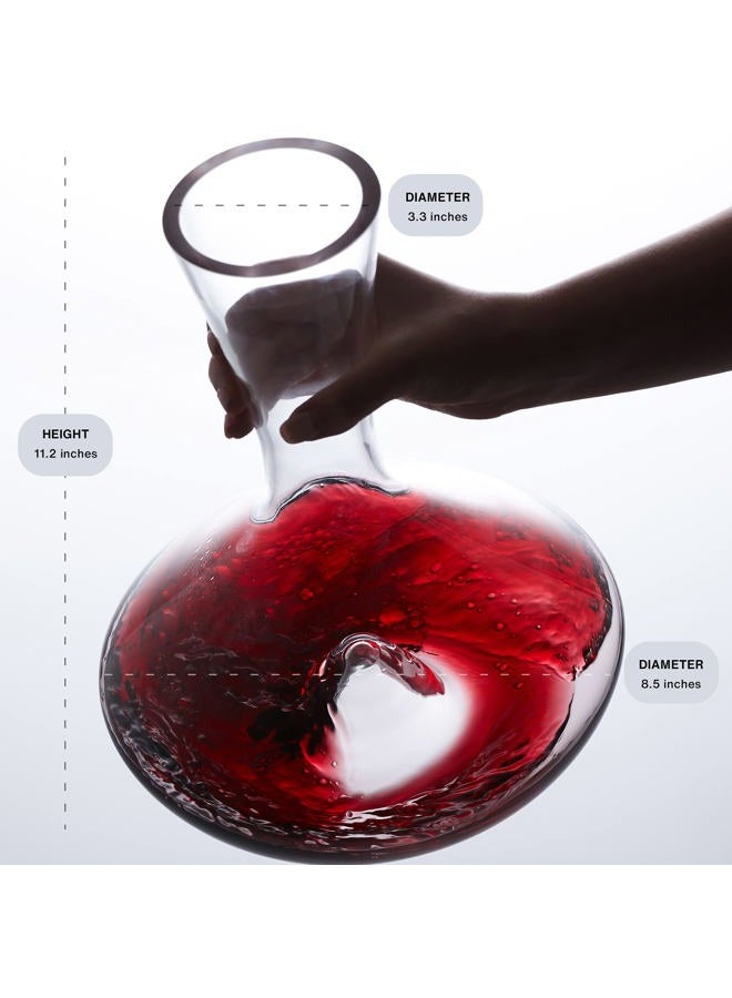 Vintorio Citadel Wine Decanter - Artisanally Hand Blown Lead-Free Crystal Glass - Premium Red and White Wine Carafe Set with Aerating Punt and Silicone Stopper - Image 5