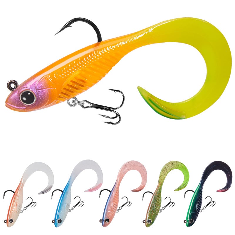 TRUSCEND Duramax Easy Catch TPE Soft Fishing Lures with BKK Hooks Trembly Sinking and Vibrating Swim for More Bites Prerigged TearResistant Swimbaits for Bass Trout Crappie Freshwater Saltwater - Image 2