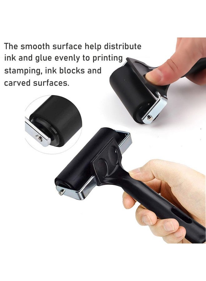 VinBee Soft Rubber Brayer Rollers For Crafting Brayer Rollers For Printmaking Brayer Tool Paint Brush Ink Applicator Art Craft Oil Painting Tool 3 Pack (2.4 Inch4 Inch5.9 Inch) - Image 4