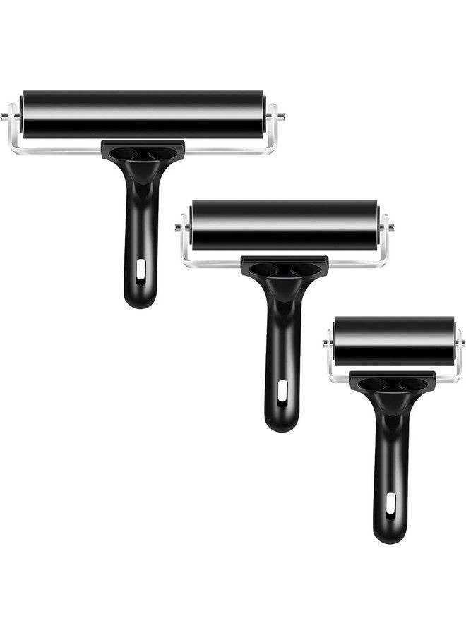 VinBee Soft Rubber Brayer Rollers For Crafting Brayer Rollers For Printmaking Brayer Tool Paint Brush Ink Applicator Art Craft Oil Painting Tool 3 Pack (2.4 Inch4 Inch5.9 Inch) - Image 1