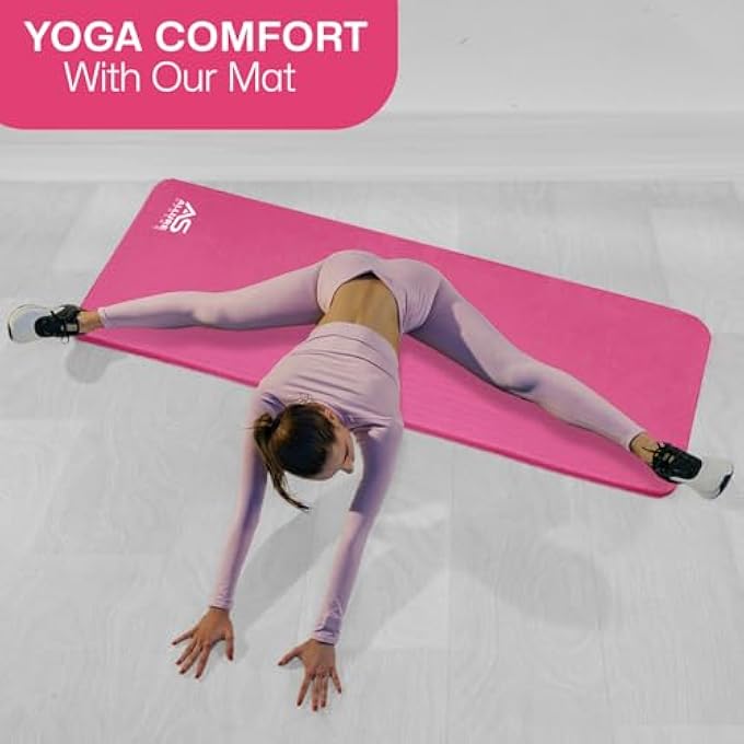 Allure Sphere Yoga Mat With Strap 10Mm Thick Non-Slip Nbr Floor Exercise Matt For Pilates Gymnastics Aerobic Stretching Fitness Workout Home Gym Mats Hiking Camping Outdoor - Image 3