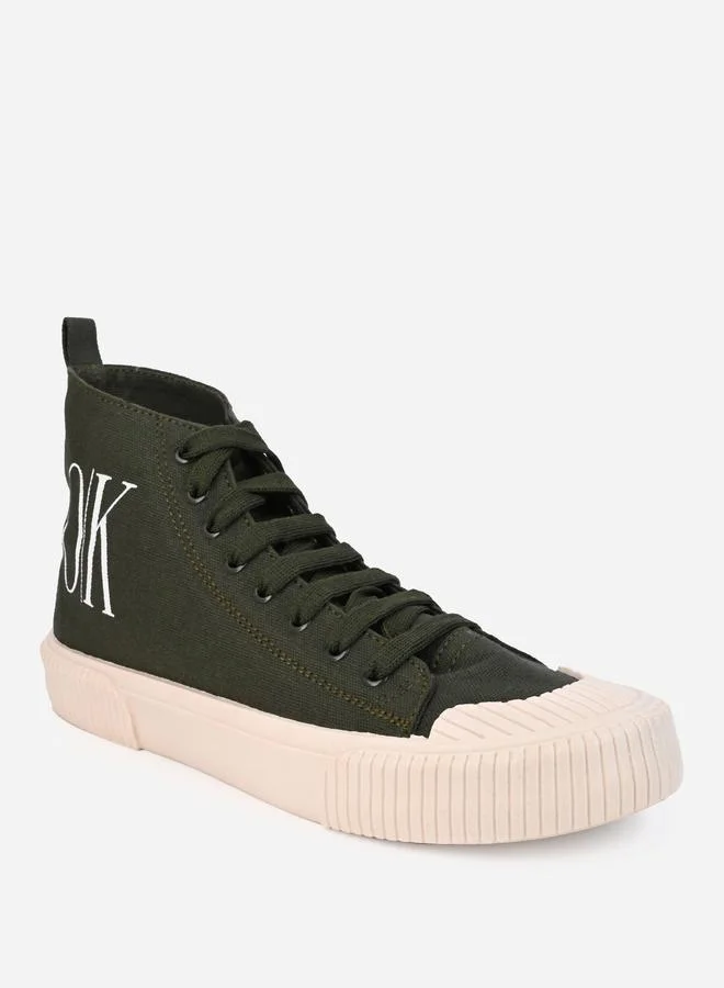 Styli Styli High Top Minimal Print Canvas Sneakers