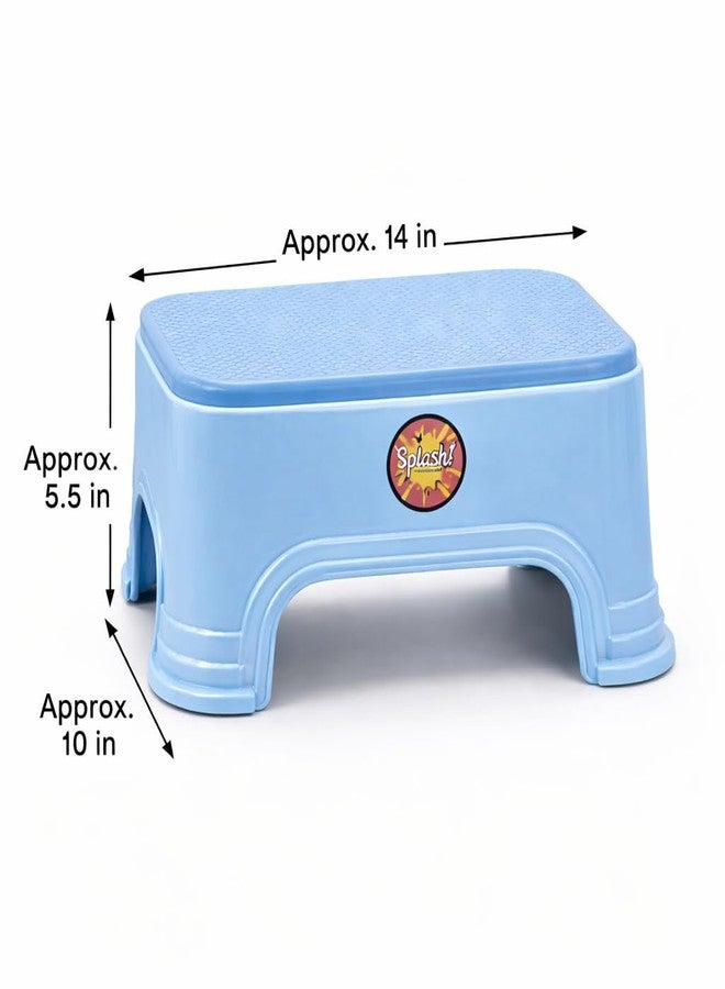 DTR Creation Plastic Step Stool for Kids & Adults (Blue) | Anti-Skid Bathroom Stool | Strong & Durable Multipurpose Foot Stool for Kitchen, Wash Basin & Toilet | Approx. 14 x 10 x 5.5 Inch - Image 4