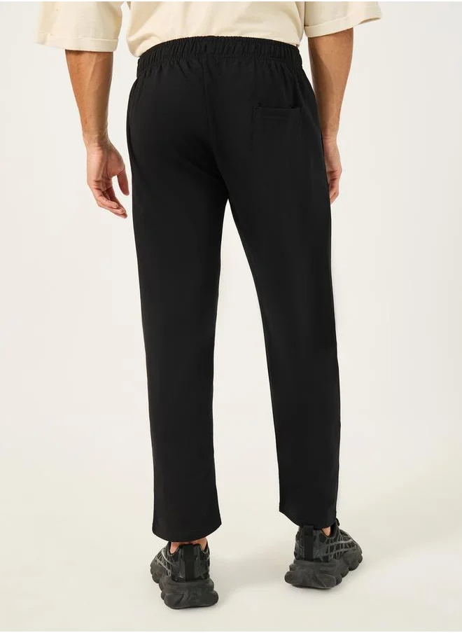 Styli Embroidered Logo Relaxed Fit Open Hem Joggers