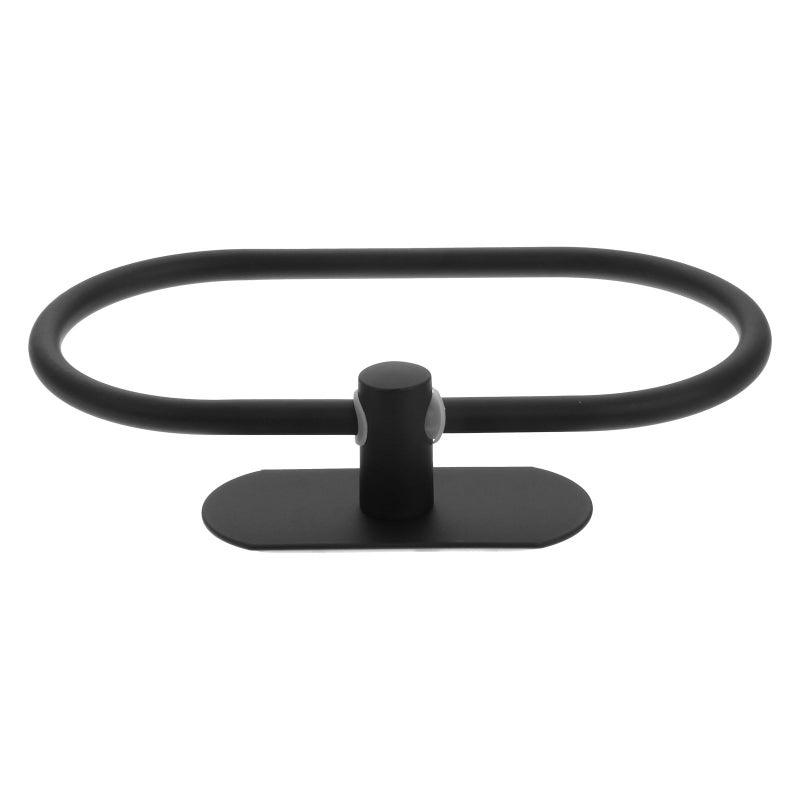 Stainless Steel Wall Mounted Towel Holder Set With Hook Black Non Drill Installation - Image 2