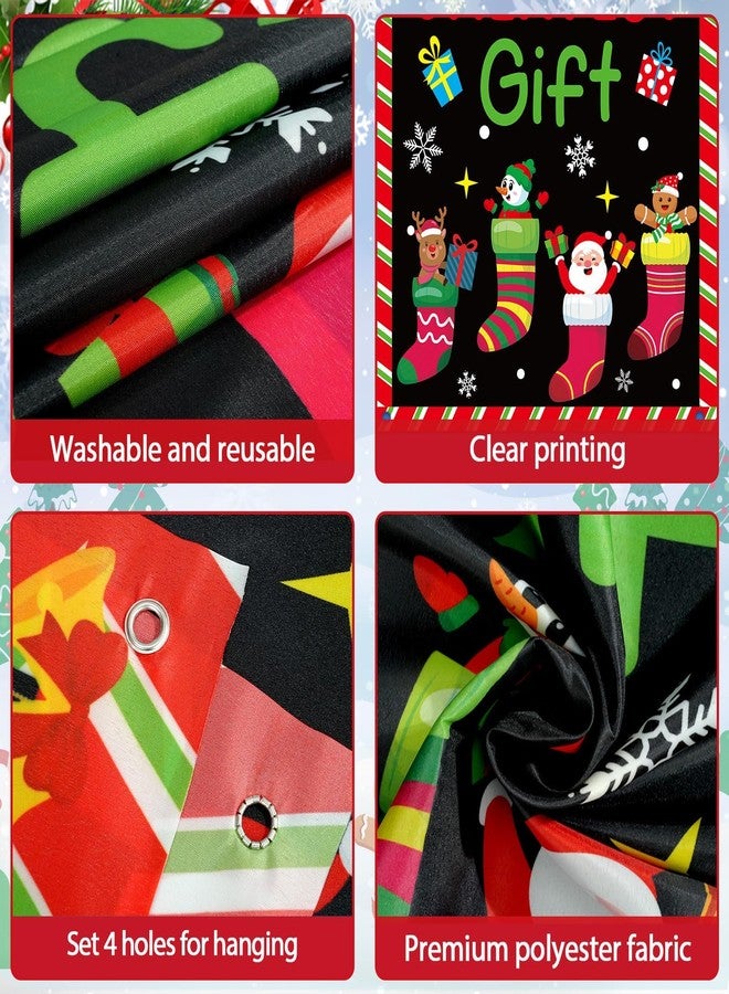 Wiooffen Christmas Socks Door Cover Decoration Christmas Kindness is the Greatest Gifts Classroom Door Banner Winter Front Doors Hanging Backdrop Winter Xmas Background for Home School Holiday Birthday Decor - Image 3