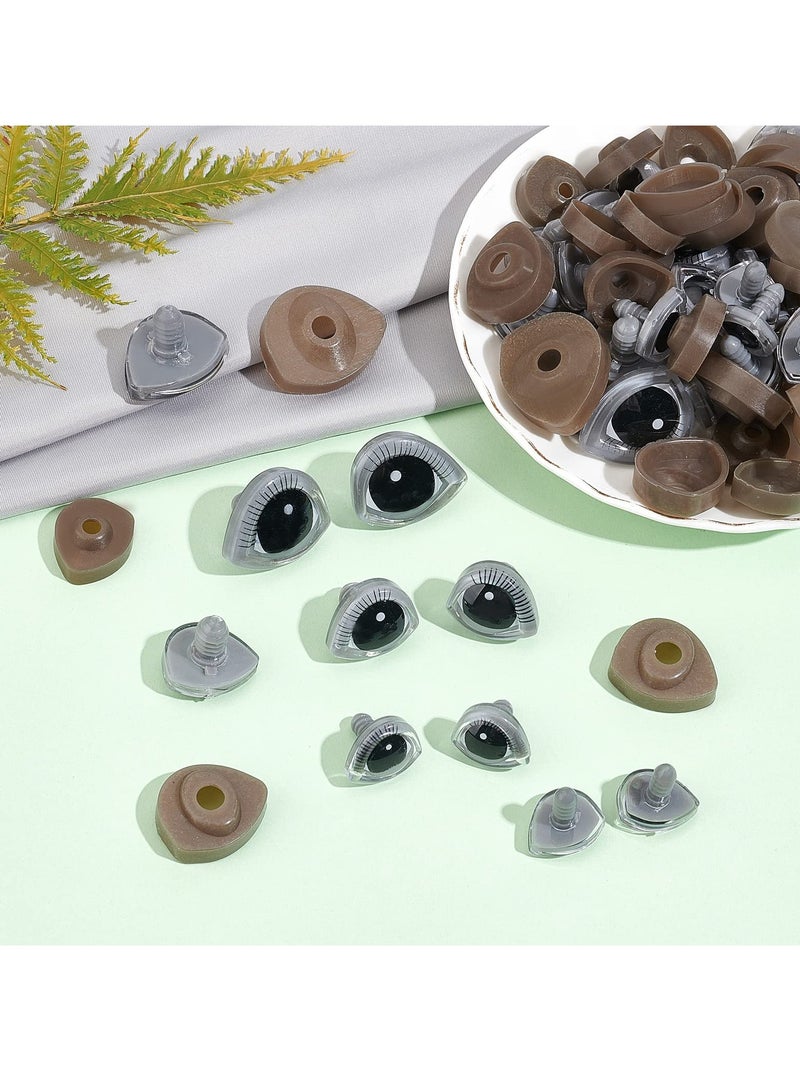 SYOSI 3D Safety Eyes 3 Sizes Crafts with Eyelash Washers Bear Dog Cats Plastic Stuffed Crochet for Amigurumi Plush Animal Making 40 Sets - Image 4