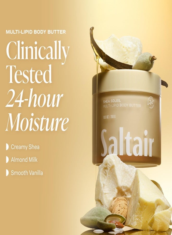 Saltair Multi-Lipid Body Butter – Hydrating 24-Hour Moisture – Body Cream for Soft Skin & Barrier Support – Ceramides, Coconut Oil & Shea Butter for Dry Skin Care – Shea Soleil 10oz - Image 2