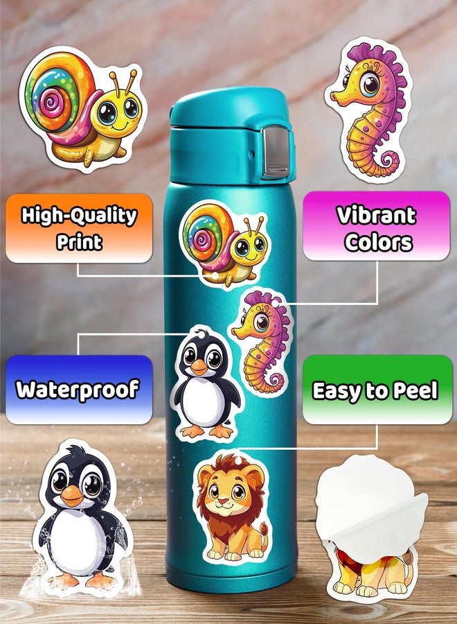 JCFIRE 200PCS Stickers for Kids, Mixed Waterproof Cute Animal Vinyl Scrapbook Stickers for Water Bottle, Book, Laptop, Goodie Bags Stuffers Kids Party Favors, Aesthetic Classroom Supplies Must Haves - Image 2