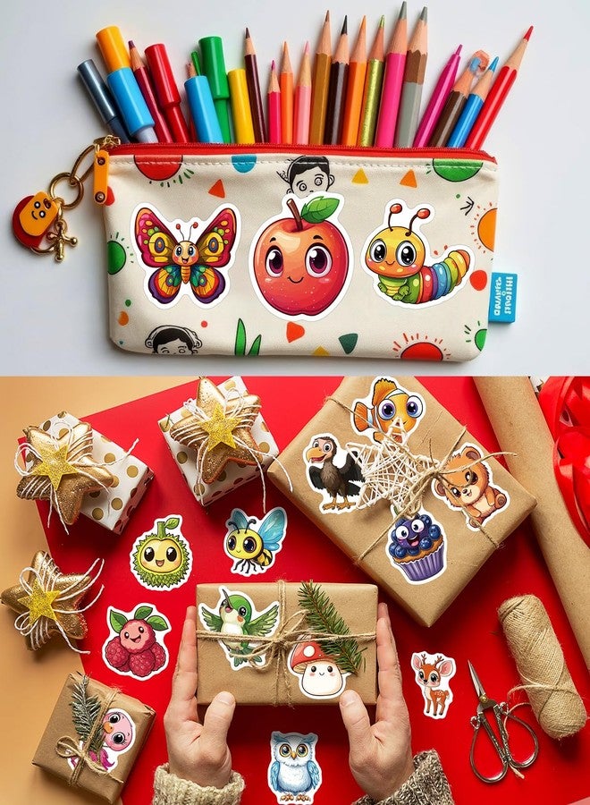 JCFIRE 200PCS Stickers for Kids, Mixed Waterproof Cute Animal Vinyl Scrapbook Stickers for Water Bottle, Book, Laptop, Goodie Bags Stuffers Kids Party Favors, Aesthetic Classroom Supplies Must Haves - Image 4