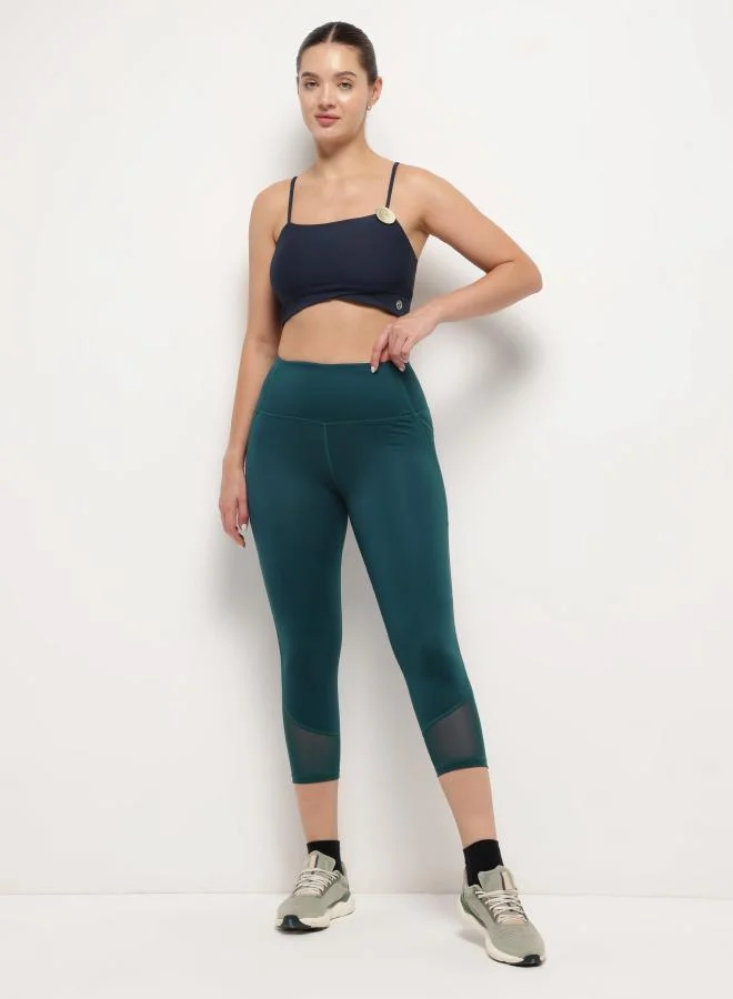 Zaecy  Pocketed ¾ Leggings - Teal for Women | Best Price UAE