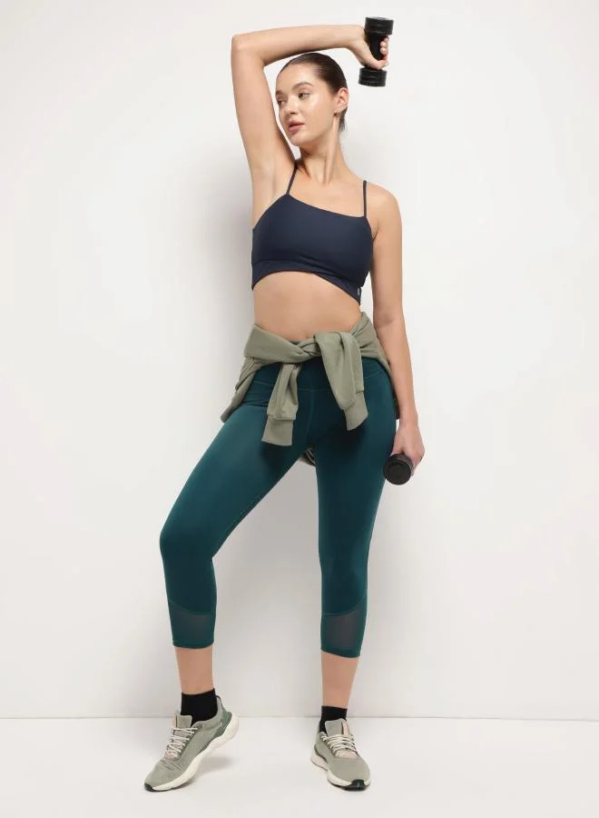 Zaecy  Pocketed ¾ Leggings - Teal for Women | Best Price UAE