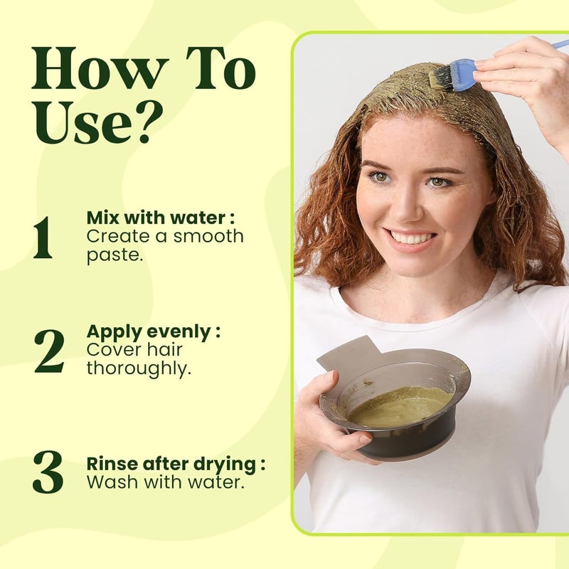 Bare Elixir 100 Natural Organic Henna Powder for Hair 180g Promotes Hair Growth Effective Grey Hair Coverage Deep Conditioning Nourishment ChemicalFree Safe for All Hair Types - Image 5
