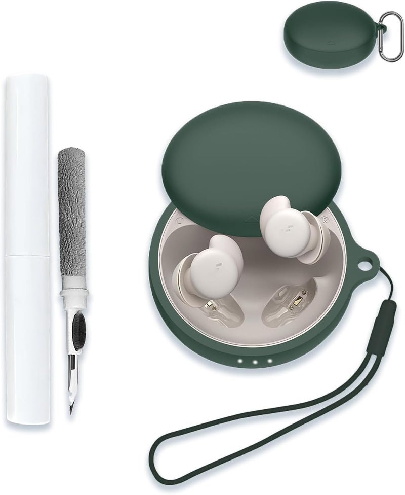 WUNIAK for Soundcore by Anker Sleep A20 Case Cover, Soft Silicone Protective Portable Scratch Shock Resistant Compatible with Anker Soundcore A20 Shell with Cleaner Kit & Carabiner & Lanyard，Green. - Image 1