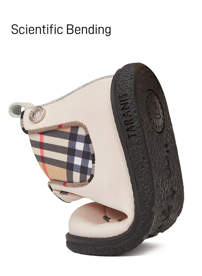 Taranis Taranis Children's Shoes Beige CheckMate Boots Gingham Leather Boots  - Image 3
