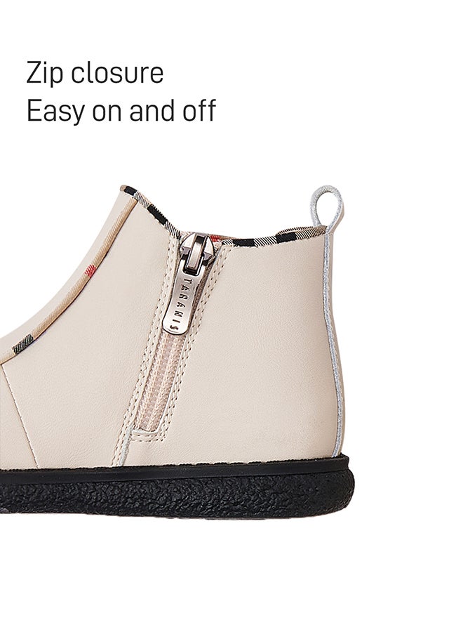 Taranis Taranis Children's Shoes Beige CheckMate Boots Gingham Leather Boots  - Image 5