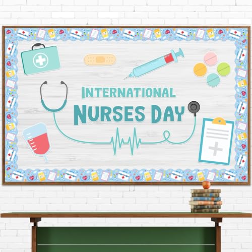 MOUNMDA 72 Feet Healthcare Workers Nurse Bulletin Board Borders for Doctor Appreciation Week Nurse Day Party Decoration Medical Nursing Nurse Graduation School Classroom Hospital Bulletin Board Décor - Image 3