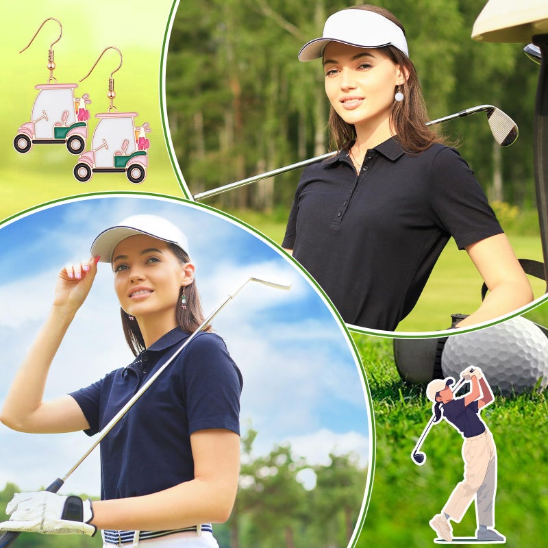 Nosiny 6 Pairs Earrings for Women Jewelry Baseball Softball Soccer Golf Tennis Sports Game Earrings Tooth Math Teacher Gifts(Golf Ball,Multicolor) - Image 4