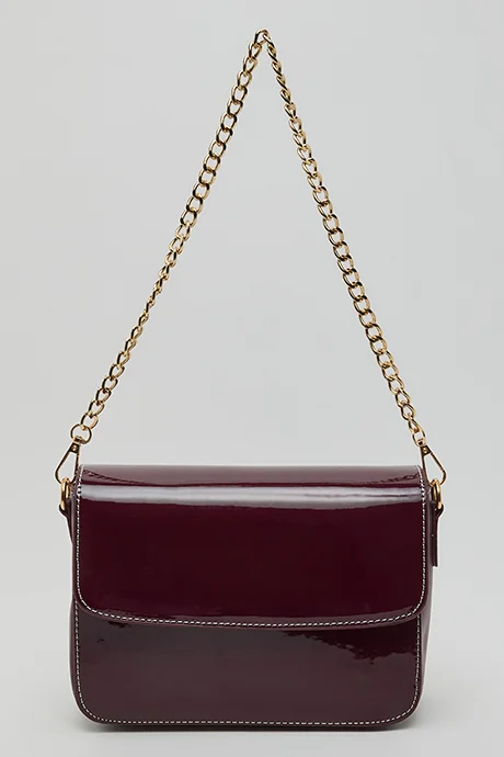 أر أند بي Glossy Flap Shoulder Bag