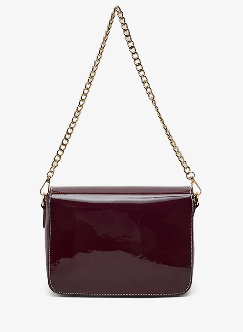 أر أند بي Glossy Flap Shoulder Bag