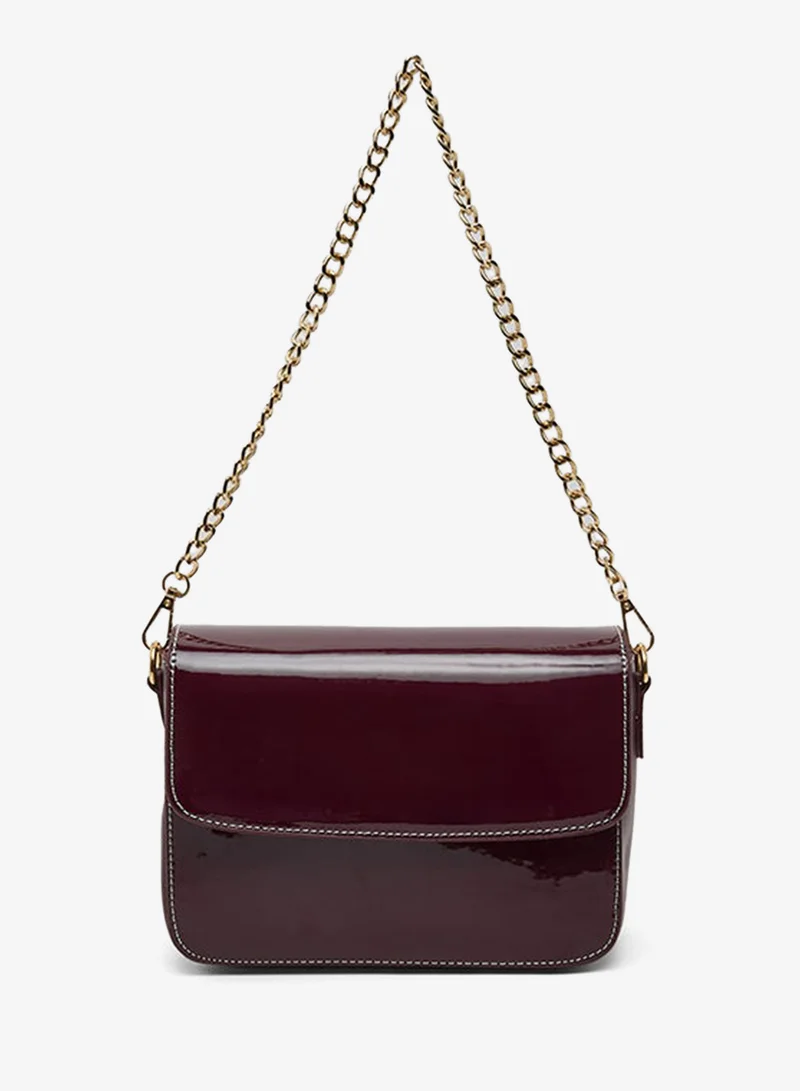 أر أند بي Glossy Flap Shoulder Bag
