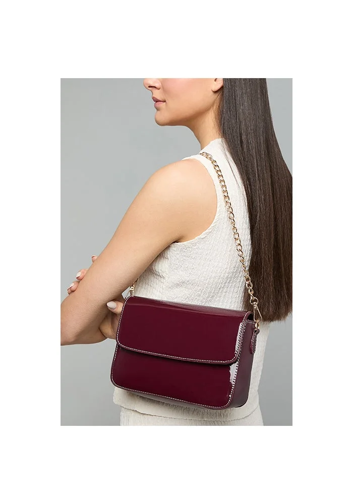 R&b  Glossy Flap Shoulder Bag for Women | Best Price UAE