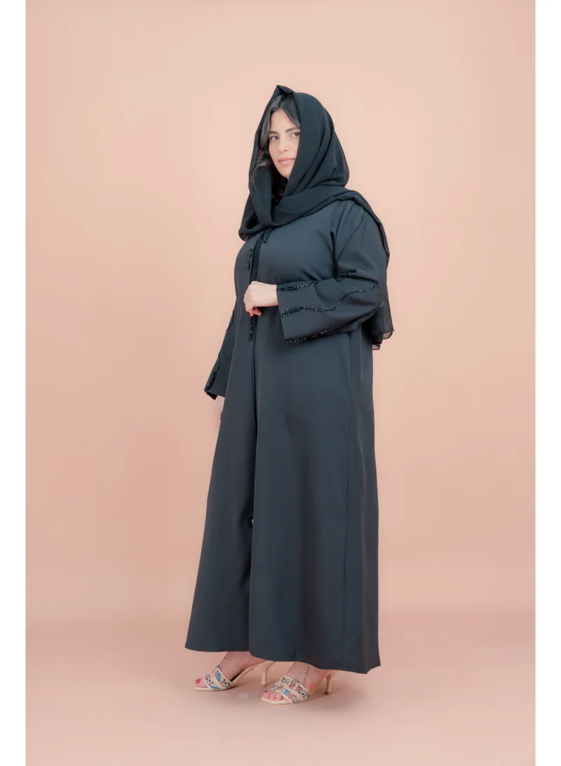 IKKXA Artisan Elegance Handwork Emirati Abaya AIK012 Black
