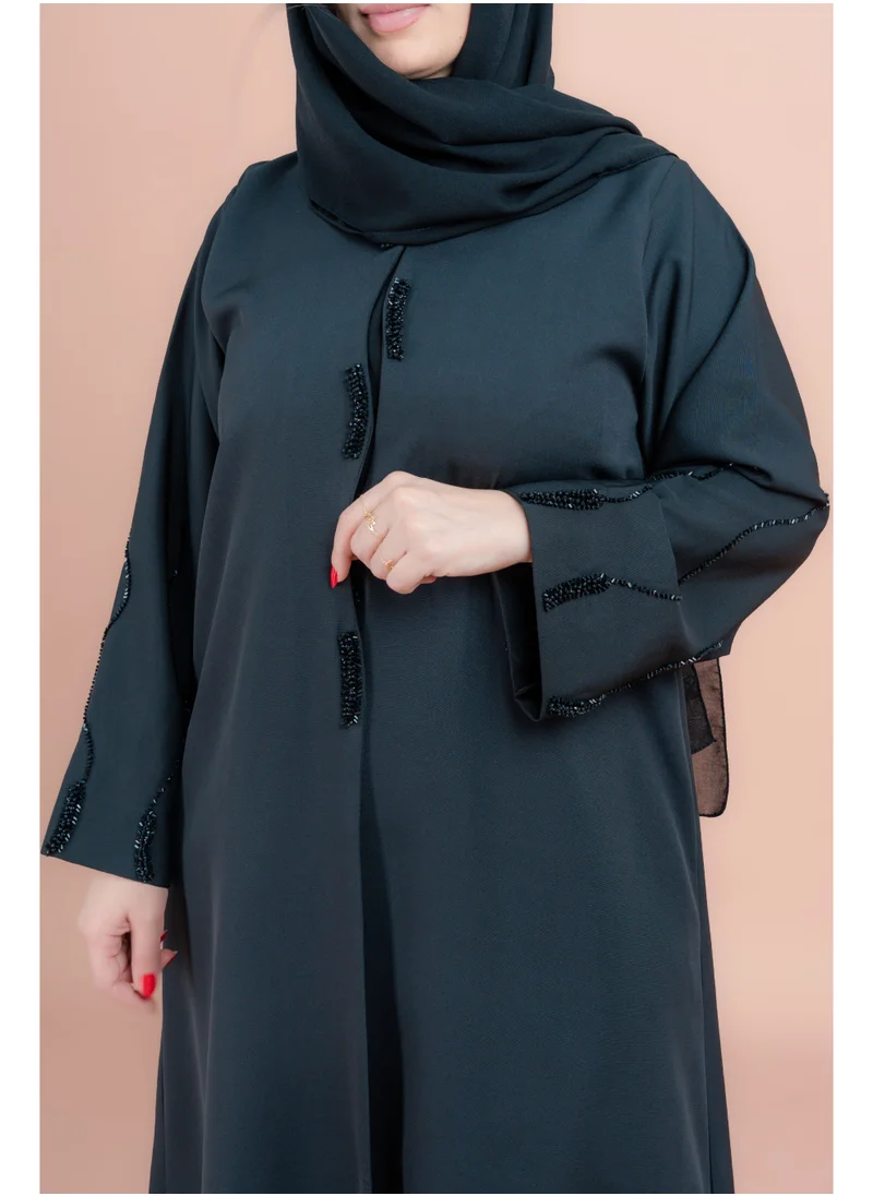 اكسا عباية شغل يدوي اماراتية انيقة AIK012 اسود