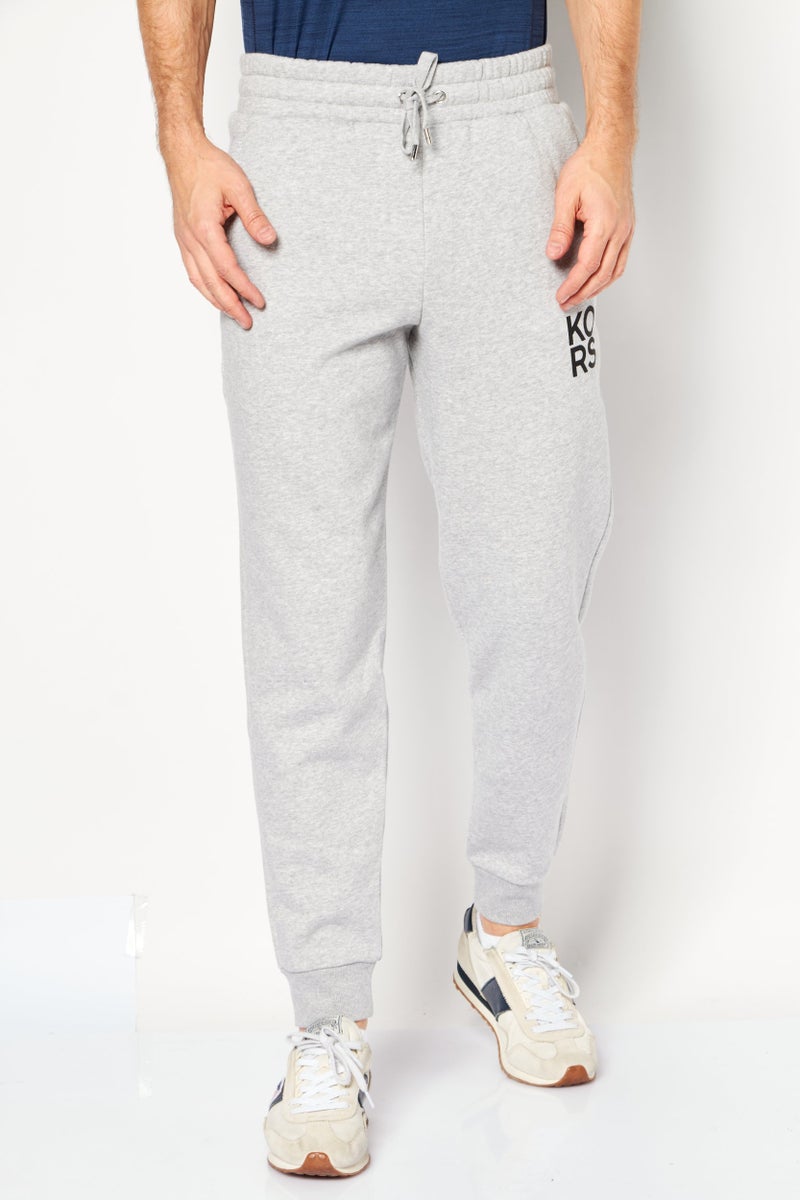Michael Kors Men Sportswear Fit Drawstring Brand Logo Training Sweatpants, Grey  - Image 1