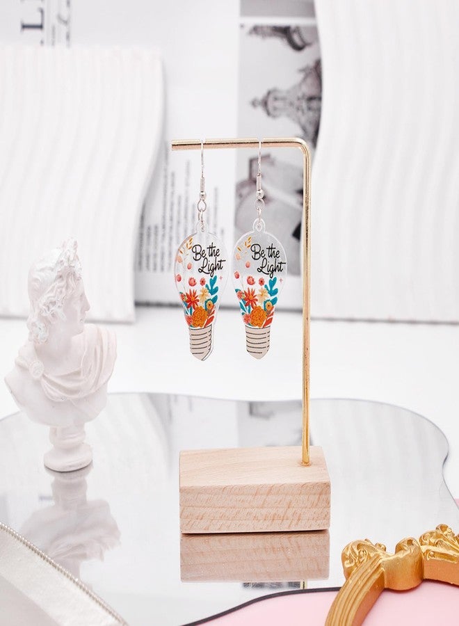 Nanafast Teacher Earrings for Women Acrylic Be the Light Earrings for Teachers Educators Appreciation Jewelry Back to Study Teacher Gifts Light - Image 3